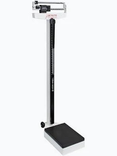 Physicians Mechanical Scale with Height Rod on Wheels