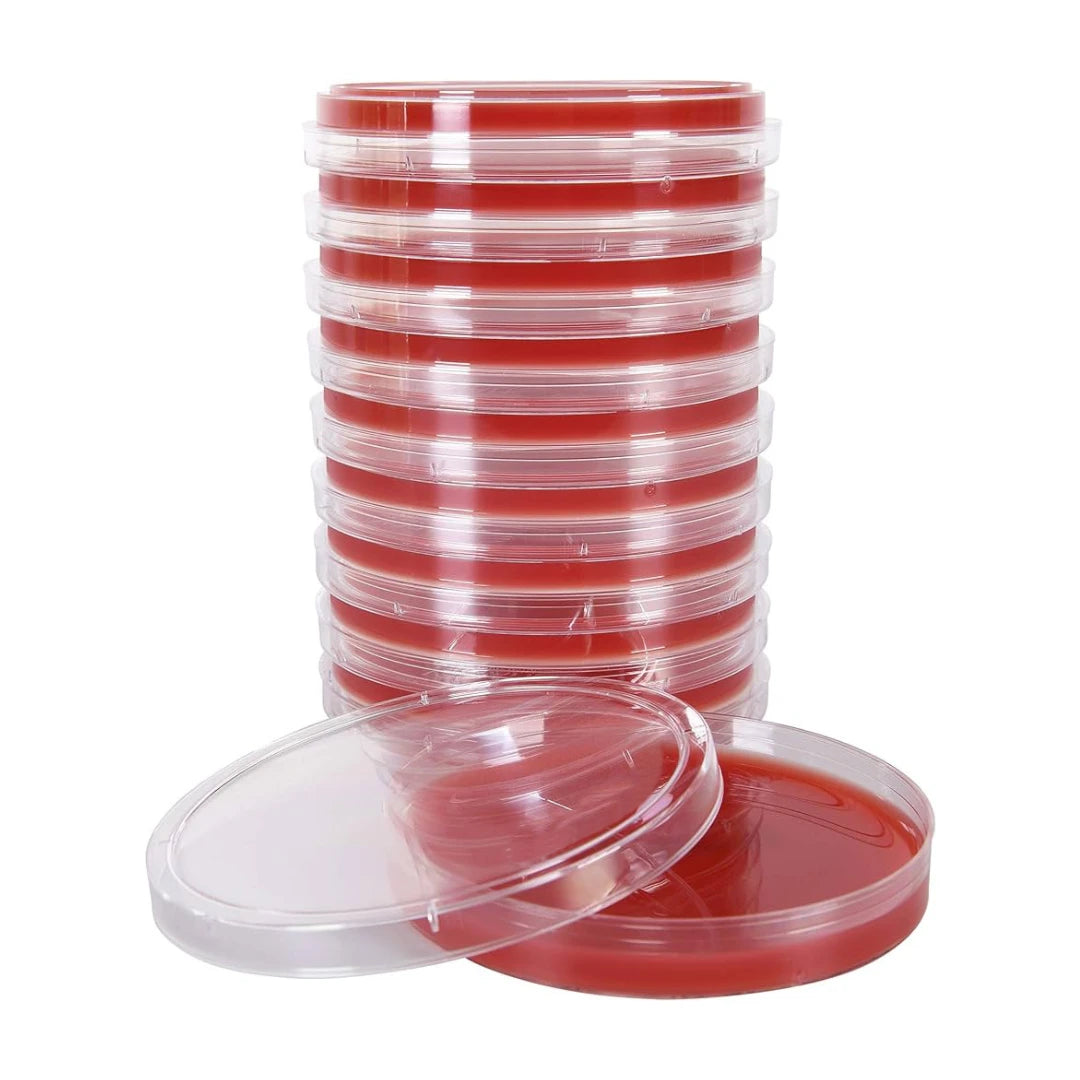 Sterile Petri Dishes with Blood-Agar